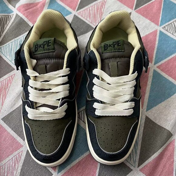 Bape SK8 Sta Army Green Dark Blue A Bathing Ape Sneakers 9.5